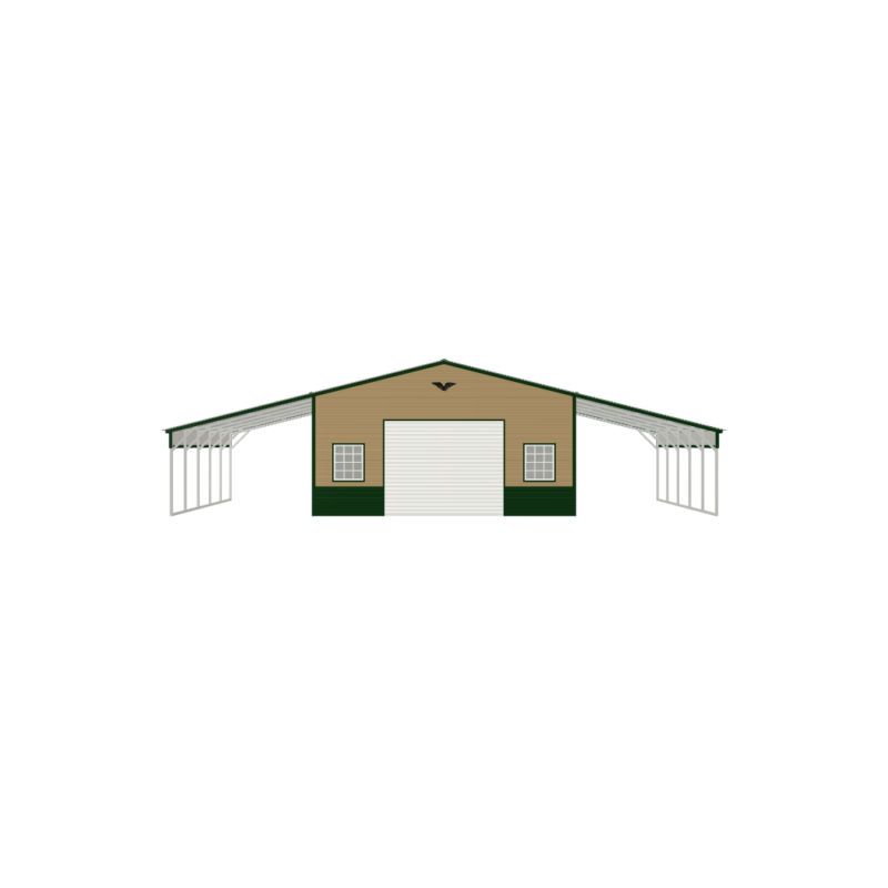 46' x 25' x 10'/7' Garage with Lean-To's