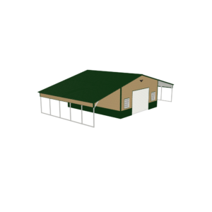 46' x 25' x 10'/7' Garage with Lean-To's