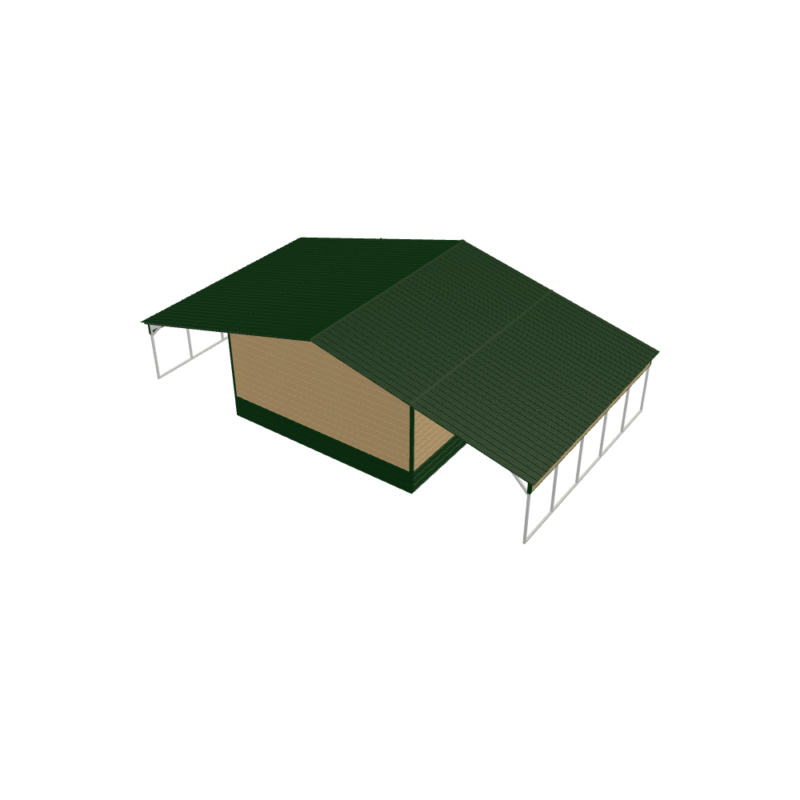 46' x 25' x 10'/7' Garage with Lean-To's