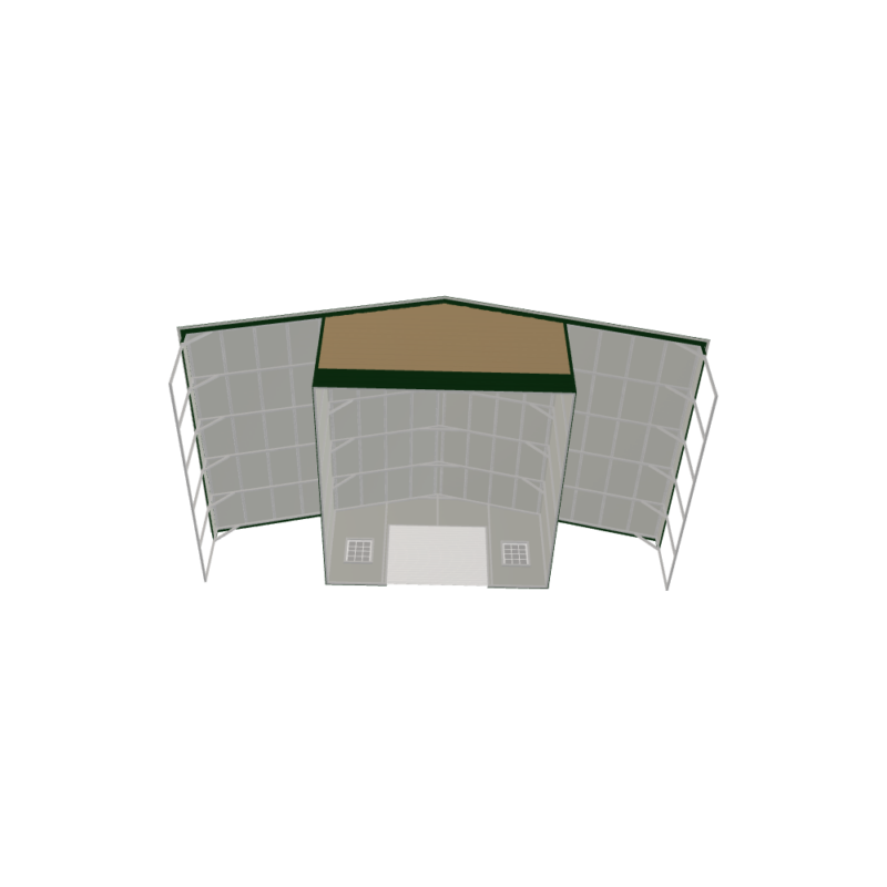 46' x 25' x 10'/7' Garage with Lean-To's