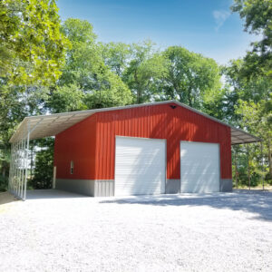 62' x 40' x 16'/13' Garage with Lean-To's