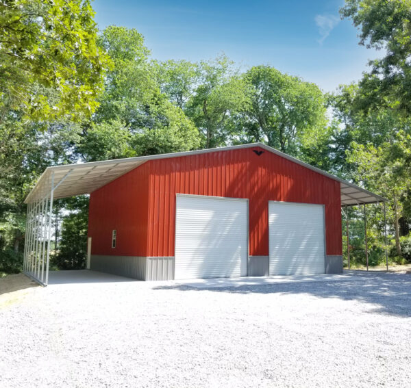 62' x 40' x 16'/13' Garage with Lean-To's