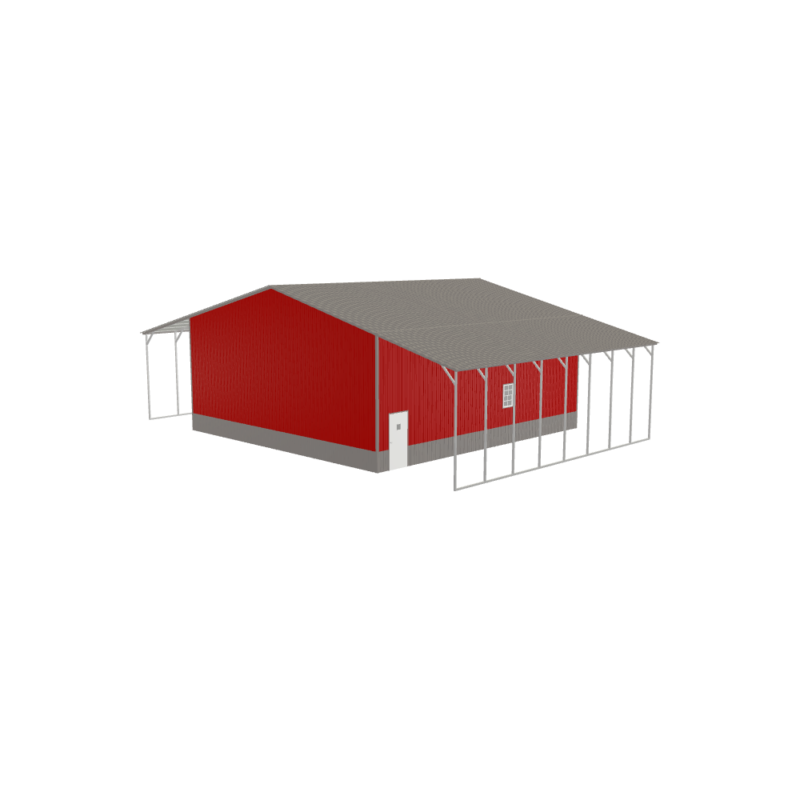 62' x 40' x 16'/13' Garage with Lean-To's