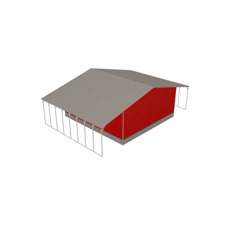62' x 40' x 16'/13' Garage with Lean-To's