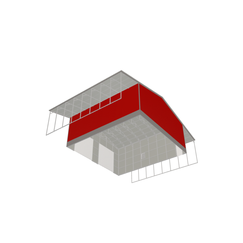 62' x 40' x 16'/13' Garage with Lean-To's