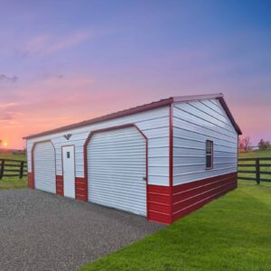 24' x 30' x 9' Double Metal Garage