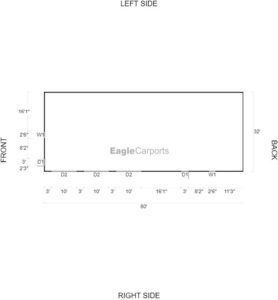 32' x 80' x 12' Commercial Garage