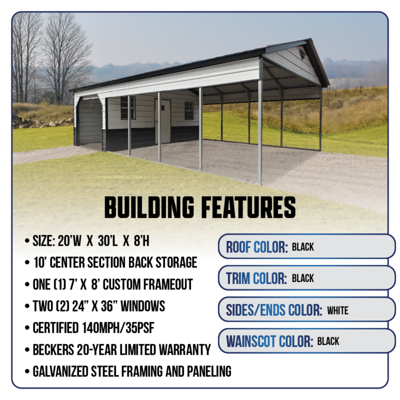 20' x 30' x 8' Combo Unit