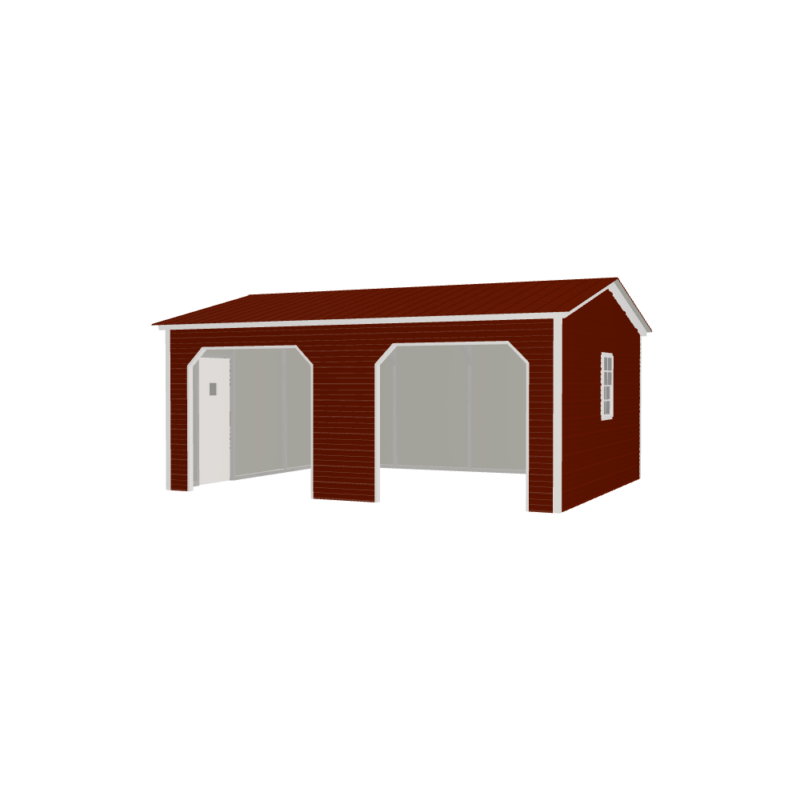 16' x 20' x 8'  Double Metal Garage - Image 5