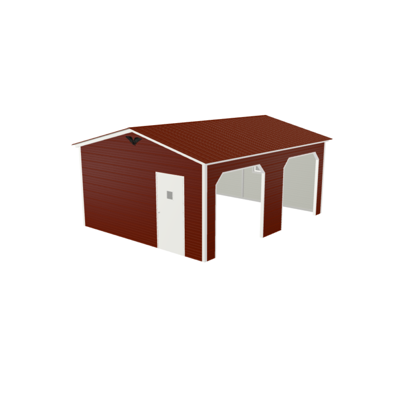 16' x 20' x 8'  Double Metal Garage - Image 7