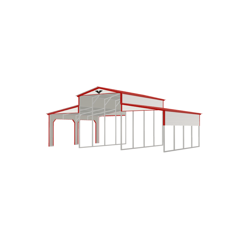 32' x 20' x 12'/8'  Barn-Style Carport - Image 5