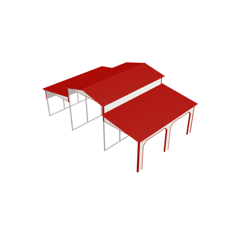 32' x 20' x 12'/8'  Barn-Style Carport - Image 6