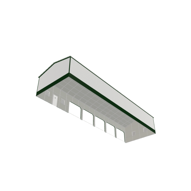 24' x 80' x 12'  5-Bay Metal Garage - Image 10