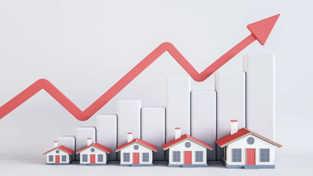 Bar graph displaying the increasing demand for metal buildings in Charlotte, NC, for residential and commercial applications.